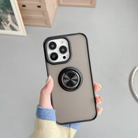 Husa de protectie Vafy compatibila cu Apple iPhone 13,Defender cu prindere inel,Negru