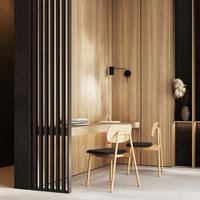 Riflaj perete despartitor MDF, LDA PREMIUM, Negru, 275x58 cm