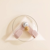 Suport de Bucatarie, Vafy, Rotativ, din Plastic, Aplicare prin Lipire, 5 x 5 x 18.5 cm, Roz