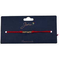 Martisor Bratara Primavara, Textil si Inox, Jolie, Snur Rosu, Model Scris Mama, Auriu