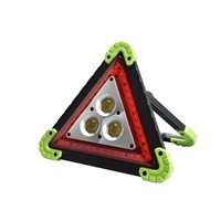 Triunghi Multifunctional de Avertizare, Vafy, Lanterna LED, Impermeabil IP65, 800 lm, 2 x AA, Functie Incarcare Telefon, USB si Micro USB, COB, Verde