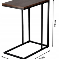 Masuta de cafea, cu cadru de otel, stil industrial, 30x48x59 cm, maro rustic