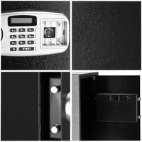 Seif electronic standard cu cifru si cheie, 350x500x360 mm, Otel, Negru
