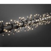 Instalatie Craciun Profesionala de Exterior IP65, 80 m, 800 Led-uri Mari ,Liniara, Alb cald, Interconectabila, Prelungitor 6.5 m inclus, Fir Negru, Vafy