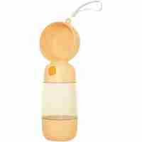 Sticla Animale, Flippy, Portabila, pentru Hrana si Apa, din ABS, 400 ml/182 ml, 25.5 x 8 x 9 cm, Galben