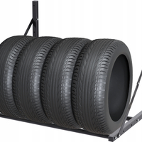 Suport suspendat pentru anvelope reglabil, montaj pe perete cu kit instalare inclus, 120x56x50 cm, negru