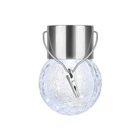 Lampa Solara Flippy, LED, Tip Candelabru Mic, Cu Bila Din Sticla Crapata, Exterioara, Impermeabila, Iluminare 6-12 H, Alb