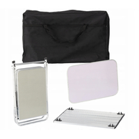 Bucatarie de camping pliabila cu 3 blaturi, cadru aluminiu, portabila pentru exterior, 175x40x111 cm