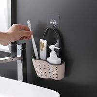 Suport Scurgere pentru Burete si Laveta de Vase Bucatarie, Flippy, Roz, Curea Reglabila, Plastic Flexibil, 15x 5x 21cm