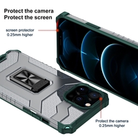 Husa de protectie Vafy compatibila cu Apple iPhone 13 Pro Max Acrylic Armor cu suport Verde Inchis