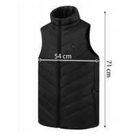 Vesta Inteligenta Incalzita, Flippy, Unisex, 2 Zone de Incalzire, Umplutura Bumbac, 3 Trepte de Temperatura, Incarcare USB, Negru, sub 45 kg, Marime S