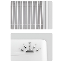 Mini Incalzitor pentru Birou, Vafy, Incalzire si Racire, 1000-1200W, cu Lumini, cu Maner, Lungime Cablu 1.5 m, 3 Trepte de Temperatura, 15.3x13.8x22.5 cm, Alb