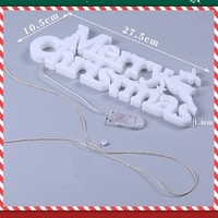Instalatie LED de Craciun, Vafy, Litere 3D, Merry Christmas, Lumina Calda, 27.5 x 10.5 x 1.4 cm, Alb