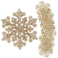 Decoratiune brad fulg de zapada, set 8 bucati, 8cm, auriu