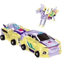 Jucarie Transformabila 2in1, Flippy, Crystal Wing Flying Dragon, Masina/Dragon, Atractie Magnetica, Fluorescent, +3 Ani, din ABS, Multicolor