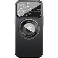 Husa protectie MagSafe Kathy Tech, Vafy, pentru Apple iPhone 14, Dublu Cerc, Negru
