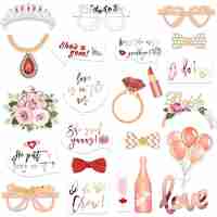 Set 23 de Accesorii pentru Petrecere, Flippy, Props pentru Coltul de Poze, Tematica Petrecerea Burlacitelor, Roz