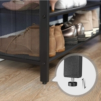 VASAGLE Banca pentru hol, cu raft suport de pantofi, sezut captusit imitatie piele, design industrial, 30x80x48cm, negru cu maro