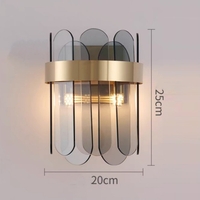 Lampa de Perete in Interior, Flippy, Lampa de Lux pentru Decor de Interior, Corp de Iluminat Tip aplica, din Inox Auriu si Cristal, Lumina Calda Rece Neutra, 25 x 20 cm, Ideal pentru Camere Mici si Medii, Negru Auriu