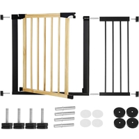 Poarta de siguranta Safety Gate pentru scari, ajustabila, din lemn cu structura otel, 103-110cm, negru maro