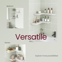 VASAGLE Set de 2 rafturi plutitoare de colt in forma de L, stil industrial, 40x29x14cm, alb