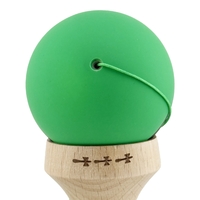 Kendama X Originala, Profesionala, Flippy, Cupe Mari KING SIZE V3, Rubber Grip, Gaura in Baza, Rulment Metalic, din lemn 18 cm, Ata 62/65 cm, Bicolor Verde/Negru