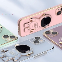 Husa de Protectie TPU 2in1, Vafy, pentru Apple iPhone 14 Plus, Astronaut cu Suport, Antisoc, Rezistenta la Impact, Protectie Camera, Roz