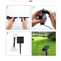 Instalatie Craciun, Solare Tip Picaturi, 50 Led-uri, 9.5 metri, Alb rece, Senzor de lumina, Vafy