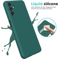 Husa de Protectie, Vafy, pentru Samsung Galaxy S23 FE, Liquid Silicone, cu Microfibra pe Interior, Protectie Antisoc, Compatibil Incarcare Wireless, Verde