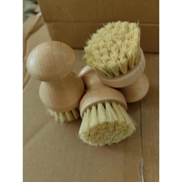 Perie de Curatat Vase si Alimente, Vafy, din Lemn de Bambus, 8 x 5 cm, Perie din Sisal, Maro