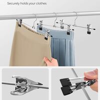 SONGMICS Set de 20 de umerase pantaloni din metal, cu cleme reglabile, carlige rotative 360°, 31 cm, argintiu