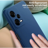 Husa de Protectie, Vafy, pentru Xiaomi Redmi Note 12 Pro 5G, Liquid Silicone, cu Microfibra pe Interior, Protectie Antisoc, Compatibil Incarcare Wireless, Albastru
