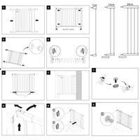 Poarta de siguranta Safety Gate pentru scari, ajustabila, din lemn cu structura otel, 103-110cm, negru maro