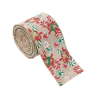 Panglica Decorativa pentru Craciun, Flippy, Ornament pentru Brad de Craciun, Pretreceri, Panglica cu Design Acadele de Craciun, 200 x 6.3 cm, Khaki