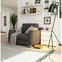 Noptiera cu 3 sertare, PAL laminat 16 mm, 60x35x57 cm, alb
