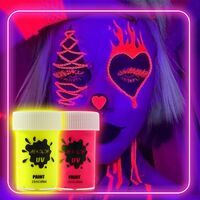 Vopsea pentru Fata si Corp, Flippy, cu Pigment Fosforescent UV, 15 ml, Mov