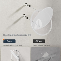 SONGMICS Set 4 carlige perete, design oval din otel, 5 kg per carlig, 9x5x7 cm, alb perlat