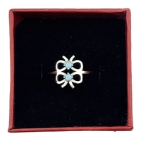 Inel pentru Dama, Jolie, Argint 925, Model 2 Fundite cu Piatra Albastra, 1.7g, 1.5 cm x 1.5 cm, Marimea 51, Argintiu
