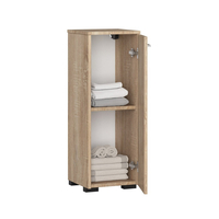 Dulap de baie tip baza, cu usa reversibila si raft interior, PAL 16 mm, 30x30x85 cm, stejar sonoma