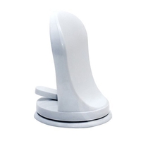 Suport de Picior, Flippy, pentru Baie, cu Ventuza, din PP si PVC, Antiderapant, 11.5 x 15 cm, Alb