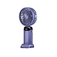 Ventilator Ultra Portabil cu Aromaterapie, Vafy, 3 in 1, de Mana, de Birou, de Gat, 5 Trepte de Viteza, Incarcare USB, Autonomie 12h, Pliabil, cu Ecran LCD, Mov