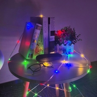 Instalatie de Craciun Vafy, liniara, cu 200 micro LED-uri, 20 m, 220V, conectare la retea, cu 8 jocuri de lumini, interior/exterior, fir transparent, 3 fire cupru, multicolora