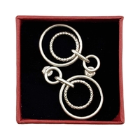 Cercei pentru Dama, Jolie, Argint 925, Model Cerc in Cerc, 5.6g, 2.5 cm x 2 cm, Argintiu