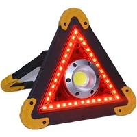 Triunghi Multifunctional de Avertizare, Vafy, Lanterna LED, Impermeabil IP65, 800 lm, 2 x AA, Functie Incarcare Telefon, USB si Micro USB, COB 33, Portocaliu