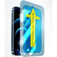 Folie sticla securizata cu sistem de montare usor si rapid Flippy pentru Apple iPhone 11 / XR, Transparent cu margini negre