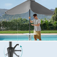 SONGMICS Umbrela de gradina cu manivela, UPF 50+, inclinare 30°, structura metalica, 300x200 cm, gri