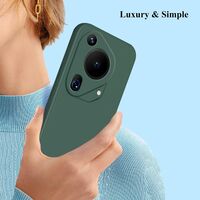 Husa de Protectie, Vafy, pentru Huawei Pura 70 Pro, Liquid Silicone, cu Microfibra pe Interior, Protectie Antisoc, Compatibil Incarcare Wireless, Verde