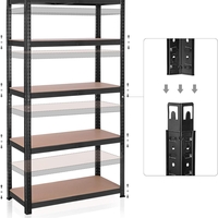 SONGMICS Raft de depozitare metalic, cu rafturi din MDF, 5 polite, max. 875 kg, 180x90x40cm, negru