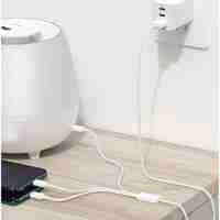 Cablu USB 3in1 Flippy SX - 21, USB la micro USB/USB-C/compatibil iphone, 3A, 1.2m (alb)
