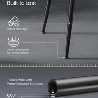 VASAGLE set 2 scaune de bar rotative 360°, cu spatar, inaltime 101 cm, piele sintetica, cadru otel, stil modern, negru